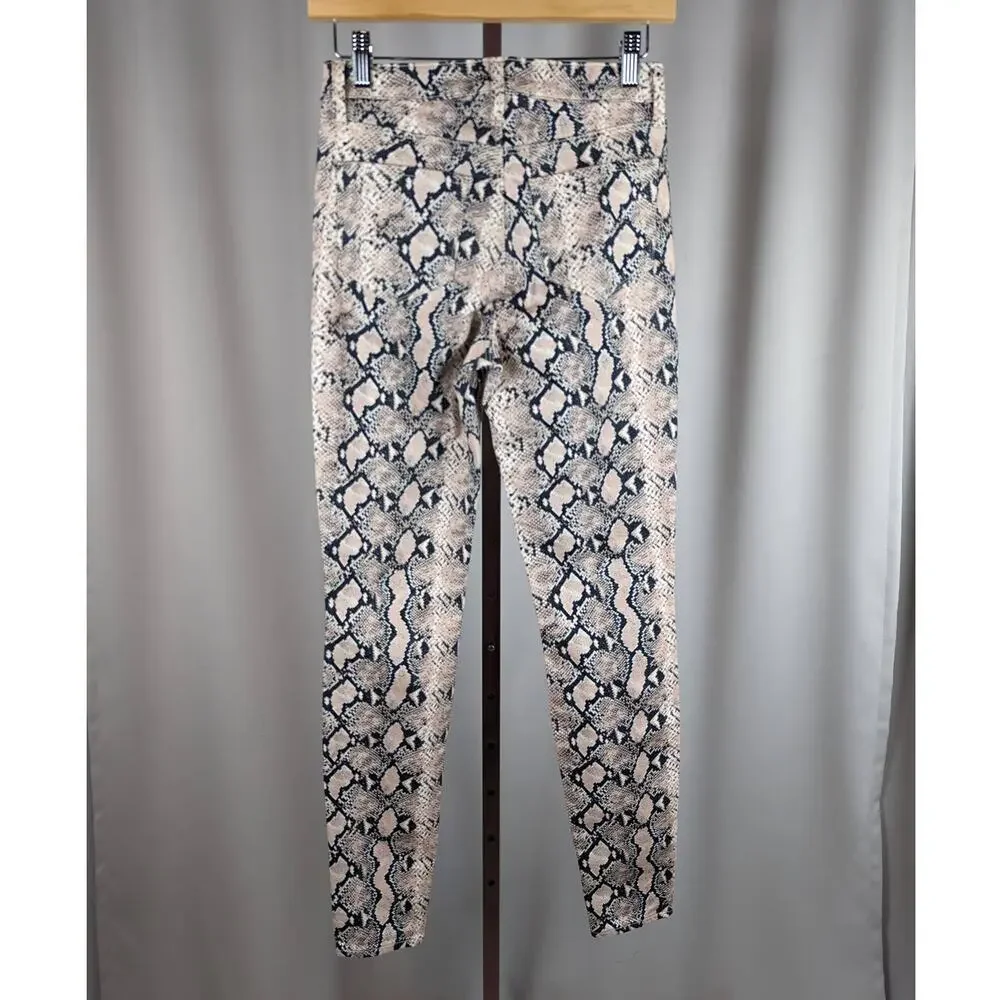 L’AGENCE Marguerite Pink Python Print High Rise Skinny Jeans 25 NWT
